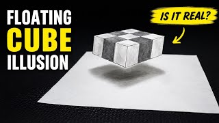 Part #2 ,  I Drew a Floating Cube... But It Looks REAL! 🤯 | Easy 3D Optical Illusion