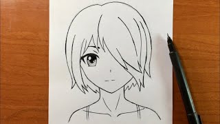 رسم أنمي سهل | تعلم رسم فتاة انمي خطوة بخطوة و بسهولة