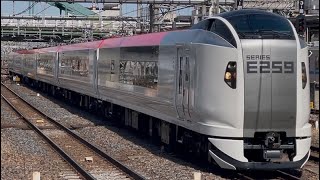 【E259系Ne013編成  OM出場回送（装置保全）】E259系ｸﾗNe013編成が回送電車として大宮駅5番線に到着するシーン（回8842M）2025.3.18〜被りギリ回避！〜