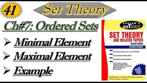 Lec#41||Minimal Element||Maximal Element||Examples||Set Theory by Schaum