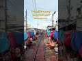 A market built on the railway — and yes, trains actually pass through! at Bangkok’s Maeklong Station