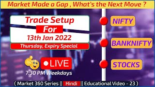 Trade Setup For 13 Jan 2022 | Nifty & Bank Nifty Analysis | Best Stocks for Tomorrow