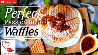 How to make perfect home made Waffles 🧇 | Passion fruit | Ransha Free Time | Sri Lanka