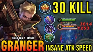 30 Kills!! Granger Insane Attack Speed Build - Build Top 1 Global Granger ~ MLBB