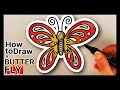 HOW TO DRAW A BUTTERFLY EASILY | STEP BY STEP