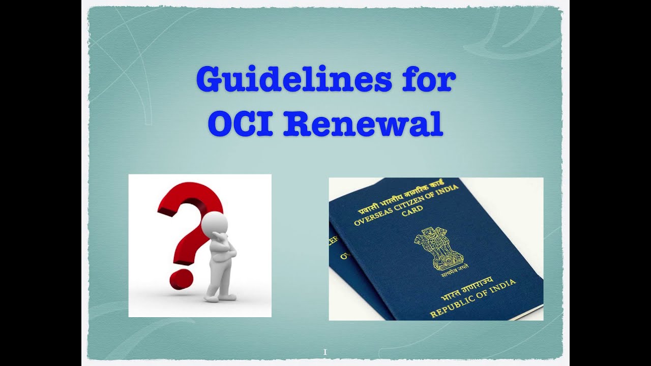 Easy Step by Step Guide for OCI Renewal 2020 YouTube