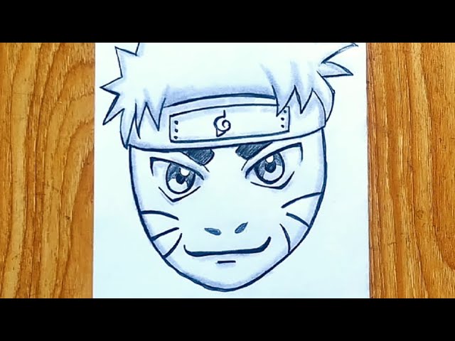 How to draw Naruto's face - Sketchok easy drawing guides