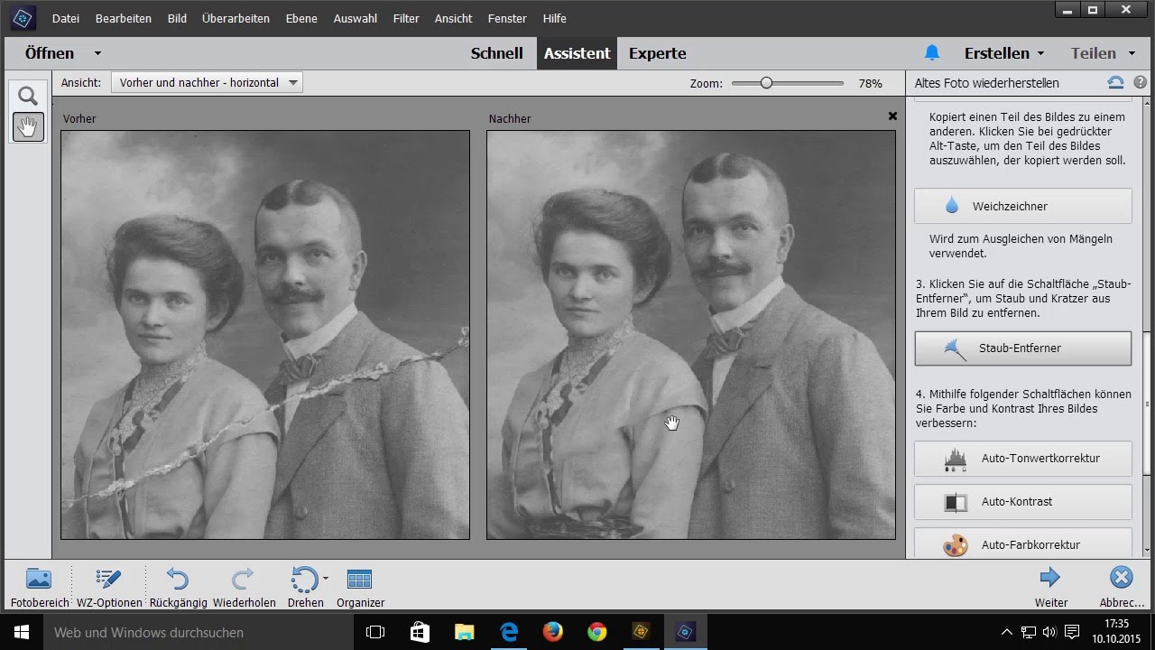 Historische Bilder Restaurieren Auszug Aus Photoshop Elements 14 Das Umfassende Training Youtube