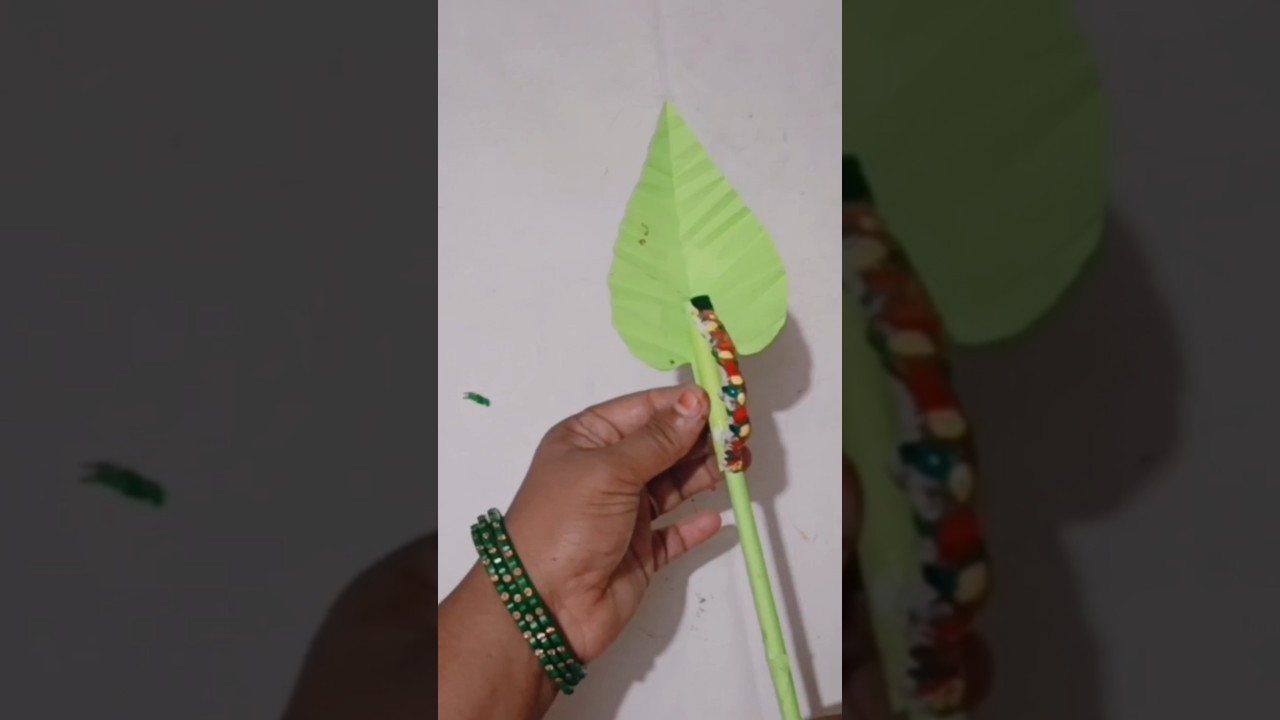 Paper craft leaf and kida||paper art# paper craft