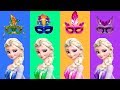 Disney Princess Frozen Elsa Wrong Masks Learn Colors Finger Family Rhymes for kids