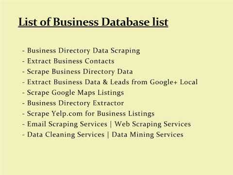 USA, UK and Canada Business Directory Data - Data Scraping Services