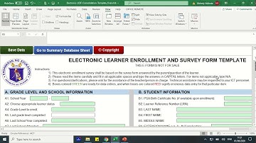 eLESF tutorial (Electronic Learner Enrollment and Survey Form Template)
