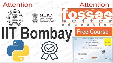 Free Certificate Course  | IIT Bombay | Free Certificate Online Course with Certificate -  Python