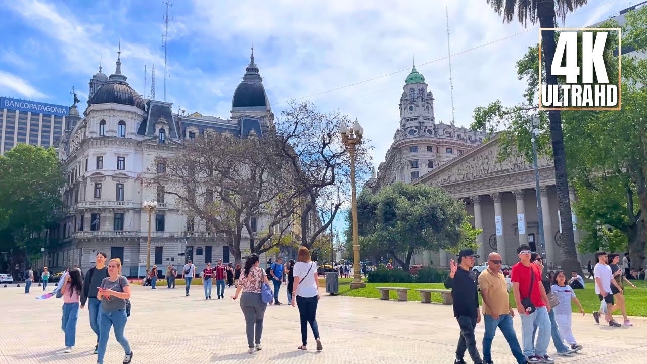 [4K] Downtown Buenos Aires Walking Tour | Beautiful Architecture & Historic Streets