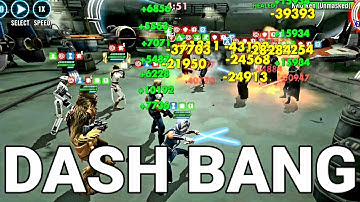 DASH v LORD VADER || Dash, Rey, CAT, VC & L3  -  We Defeat Double Tank LV w/ L9 Datacron in Arena.