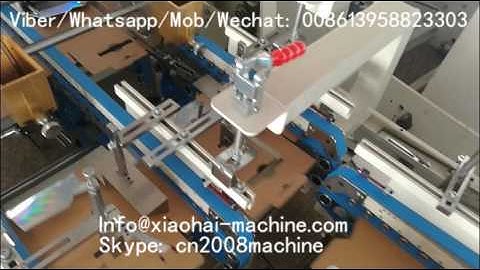 Corrugated paper box folder gluer with Pre-fold and crash lock bottom 1250E