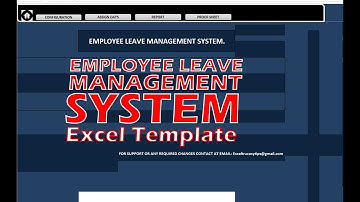 EMPLOYEE LEAVE & VACATION MANAGEMENT SYSTEM IN EXCEL | EXCEL TEMPLATE