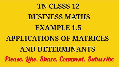 TN 12th Business maths chapter 1 example 1.5