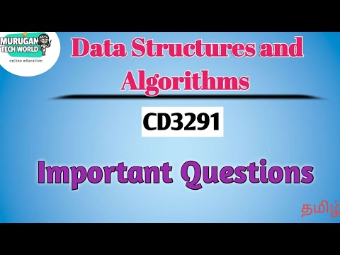 CD3291 Data Structures and Algorithms important questions in tamil ...