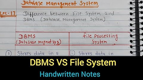 "Difference Between DBMS and File System | DBMS vs File System Explained"