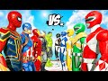 MIGHTY MORPHIN POWER RANGERS VS SPIDER-MAN, CAPTAIN AMERICA, HULK, IRON MAN | THE AVENGERS BATTLE