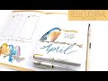 Watercolour Birds : April Bullet Journal Set-Up