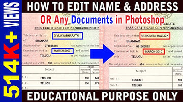 How to Edit Document and Certificate in Photoshop - Document or Certificate ko edit kaise karen 2022