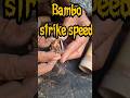 starting fires with stones and bamboo using palm tinder. #bamboostrike#survivalfire #strikealight