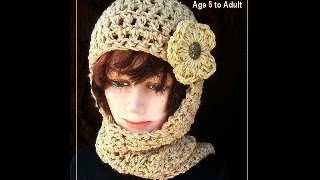 CARLITTO HAT PATTERN  # 113, free demo of pattern, link to free video, scoodie, hoodie