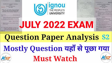 IGNOU June 2022 Exam Paper Analysis | Mostly Question यहाँ से आए 😱 July 2022 Exam Paper Analysis 📖S2
