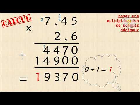 Comment poser une multiplication de nombres décimaux