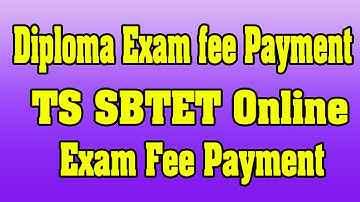 Diploma Exam fee Payment TS SBTET Online Exam Fee Payment Process Step By Step