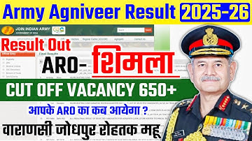Result Out | Army Final Result Aro Shimla 2025 | GD TDN TECH Final Cut Off 2025 | आपके ARO का कब ?|