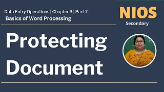 NIOS Secondary - Data Entry Operations  - Chapter - 3 - Basics of Word Processing