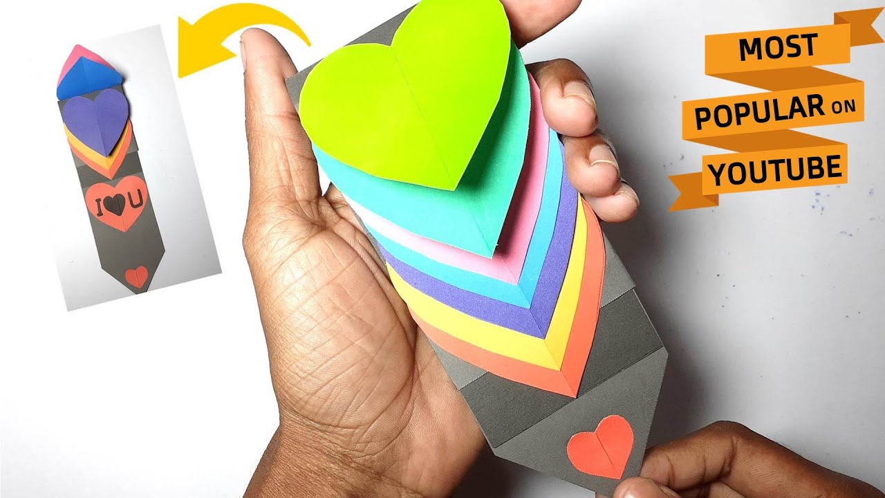 Easy Paper Crafts DIY Valentines Day Paper Folding Greetings Card