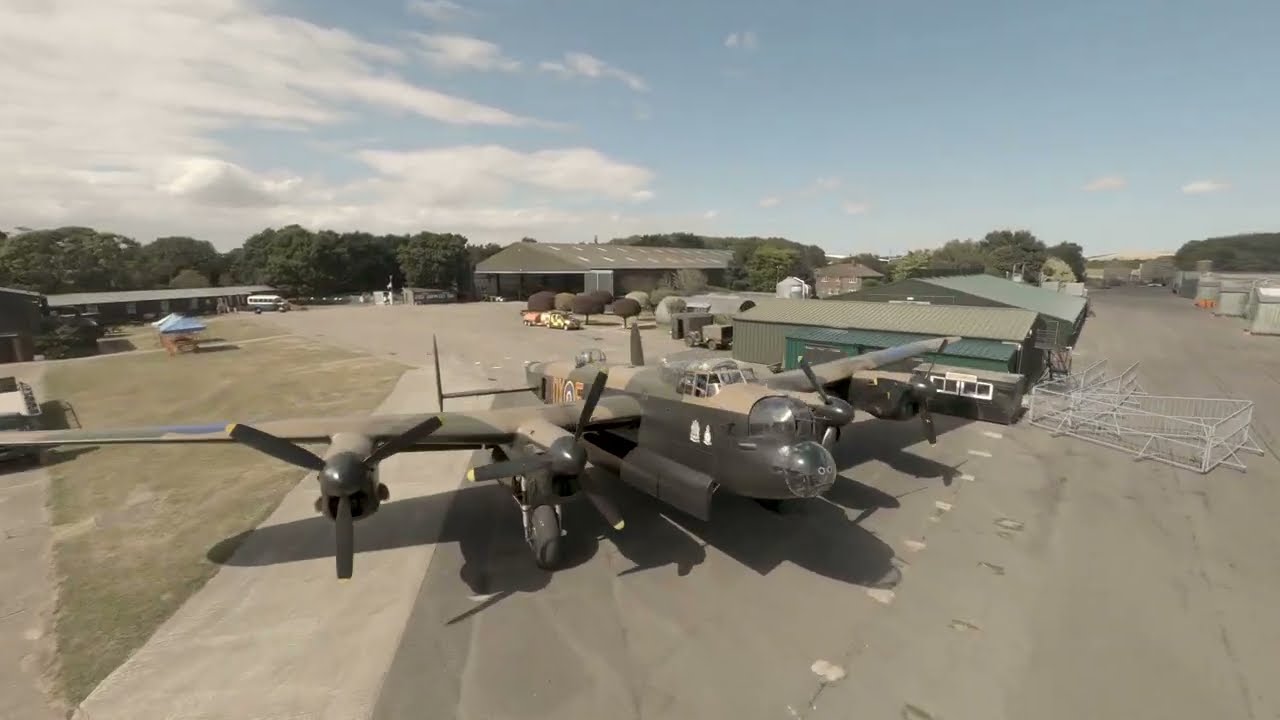 Lancaster Bomber Just Jane filmed by an FPV drone
