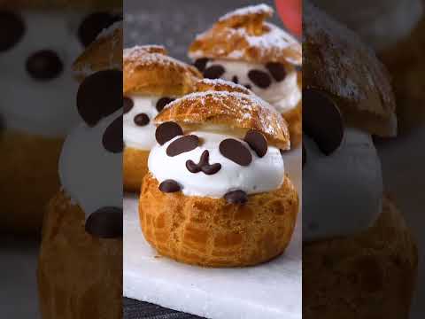 Pandastic! 🐼🍮 #shorts #scrumdiddlyumptious #panda #creampuff #dessert #food #recipe #foodporn