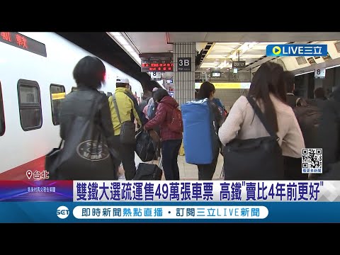 把握投票權返鄉投票! 雙鐵大選疏運售49萬張車票 高鐵"賣比4年前更好" 民眾: 30歲上下返鄉意願高｜記者 夏邦明 高貫軒｜【LIVE大現場】20240108｜三立新聞台