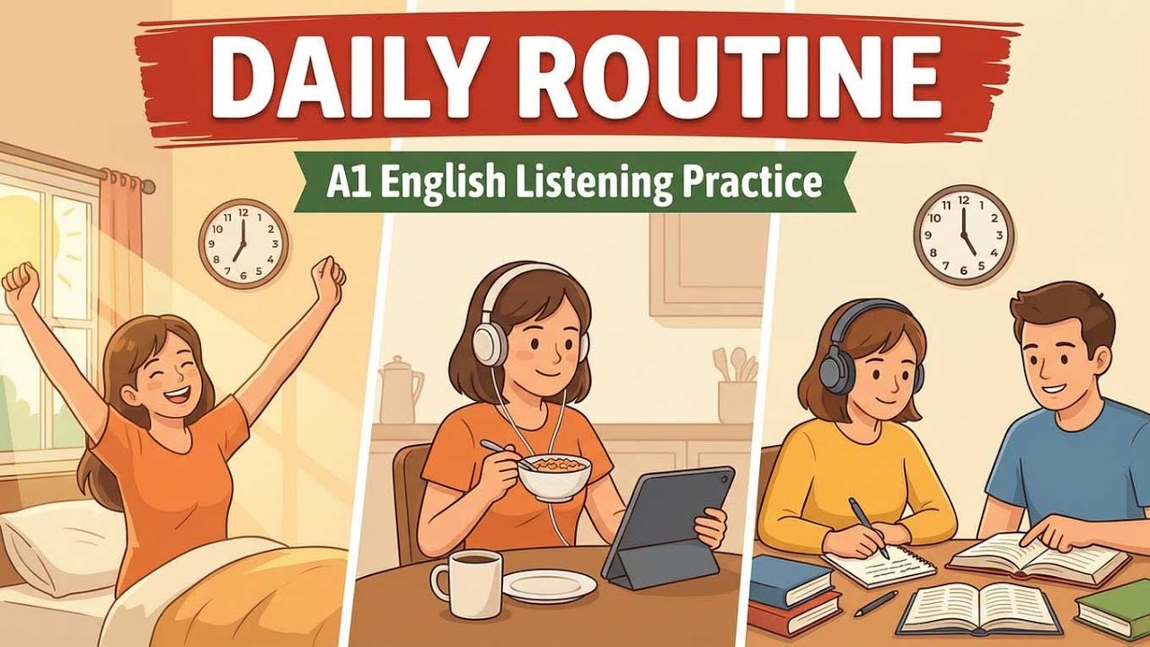 My Simple Daily Routine | A1 English Listening Practice | English ...