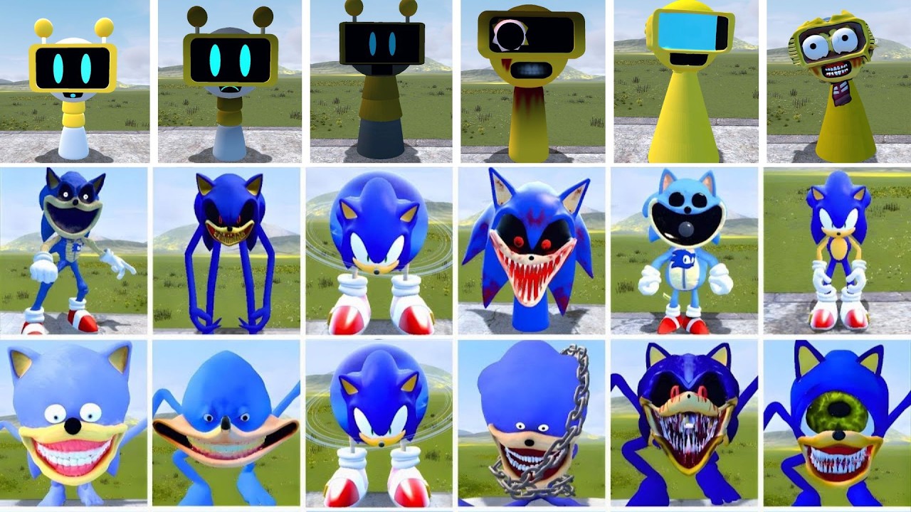 NEW EVOLUTION SHIN SONIC EXE TAPES FAMILY VS ALL ROBOT 12345 SPRUNKI'S ...