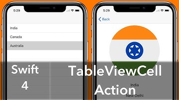 UITableView Cell Action (Swift 4 + Xcode 9.0)
