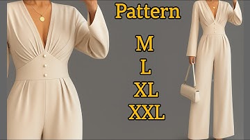  How to Draft a Stylish Long Sleeve Jumpsuit ✂️| Step by Step Sewing🧵🪡