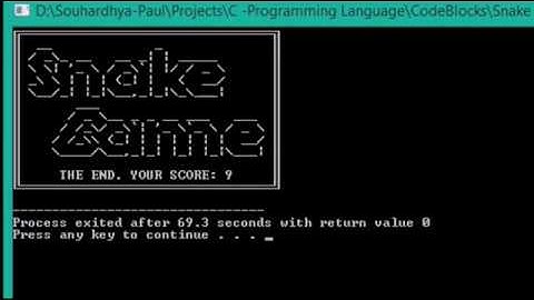 Snake Game in C w/ full source code w/o Graphics library