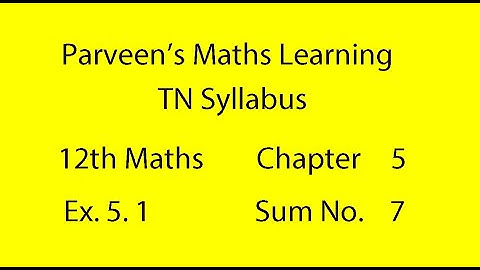 12th Mathematics Exercise No 5.1 Sum No 7 Chapter 5 Two Dimensional Analytical Geometry