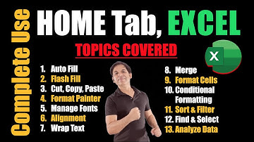 EXCEL Home Tab Complete Use / Excel Tutorial for Beginners
