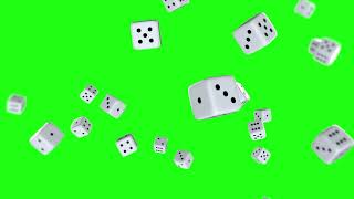 Green Screen  Dice falling Free download footage casino background