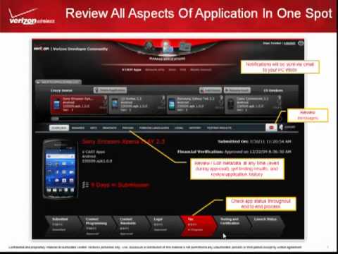 Intro to Verizon Developer Community (VDC) Portal and Application Submisson Process