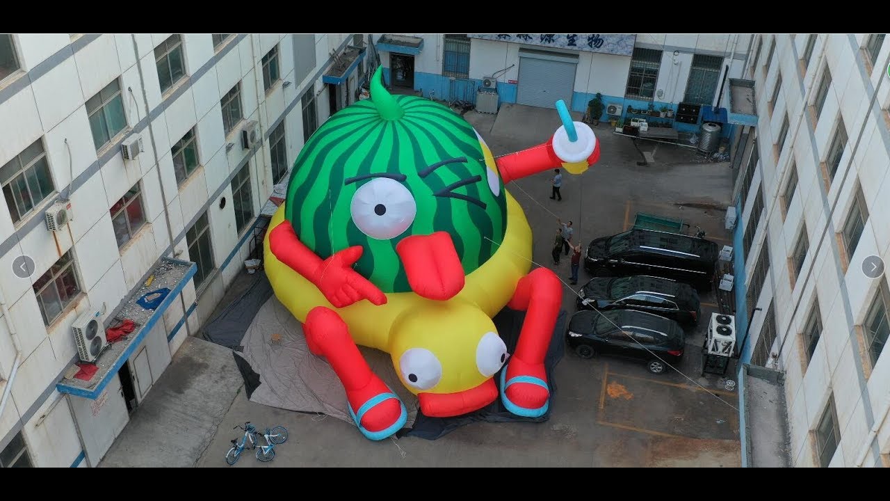 inflatable world 10m High x 15m Length Giant Inflatable Watermelon With LED