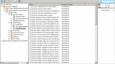 Concept of Security Templates and Analysis in Windows Server 2008