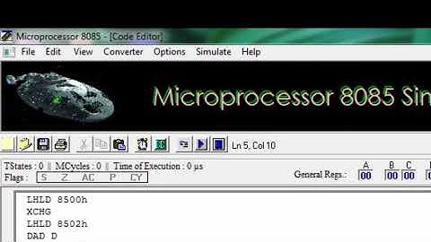 using 8085 microprocessor simulator addition of two 16bit data without carry